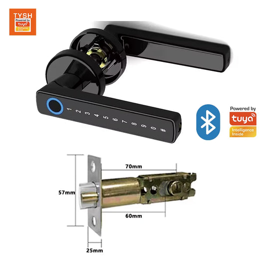 Tuya Smart Automatic Security Biometric Fingerprint Handle Lock Cerradura Inteligente Lock Electronic Smart Door Lock